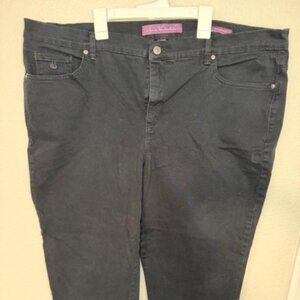 Gloria Vanderbilt Black "Amanda" Classic High rise tapered Jeans Size 22W
